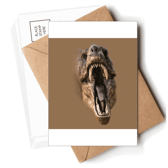Dinosaur Tyrannosaurus Rex Opens Mouth Teeth Postcards Envelopes Blank Note Cards Mailing