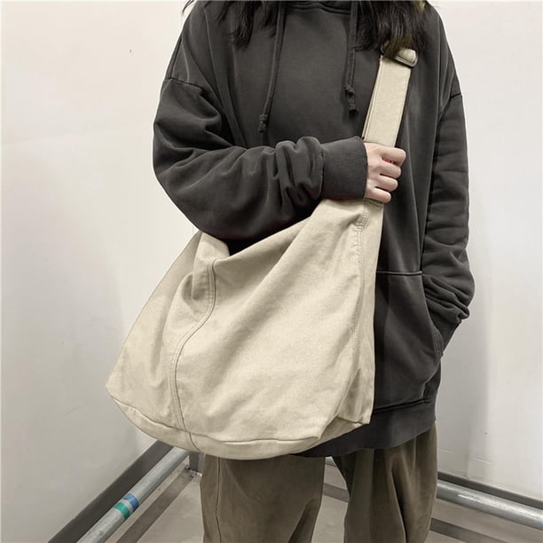 Bolso de Hombro Colco Lona Reutilizable Alta Capacidad Duradero Tote para Compras Fitness Estudiante Mujer Niño 36 cm x 18 cm x 32 cm