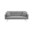 thumbnail image 5 of Newboti Furniture 71.7 - inch Grey Teddy Fleece Sofa Bed with Two Included Throw Pillows BN.8502, 5 of 9