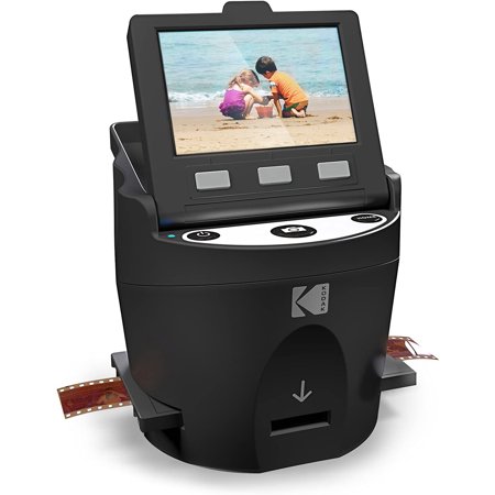 Kodak Digital Film Scanner Converts 35mm 126 110 Super 8 and 8mm Film Negatives and Slides to JPEG Includes Large Tilt Up 3.5 LCD and EasyLoad Film Inserts