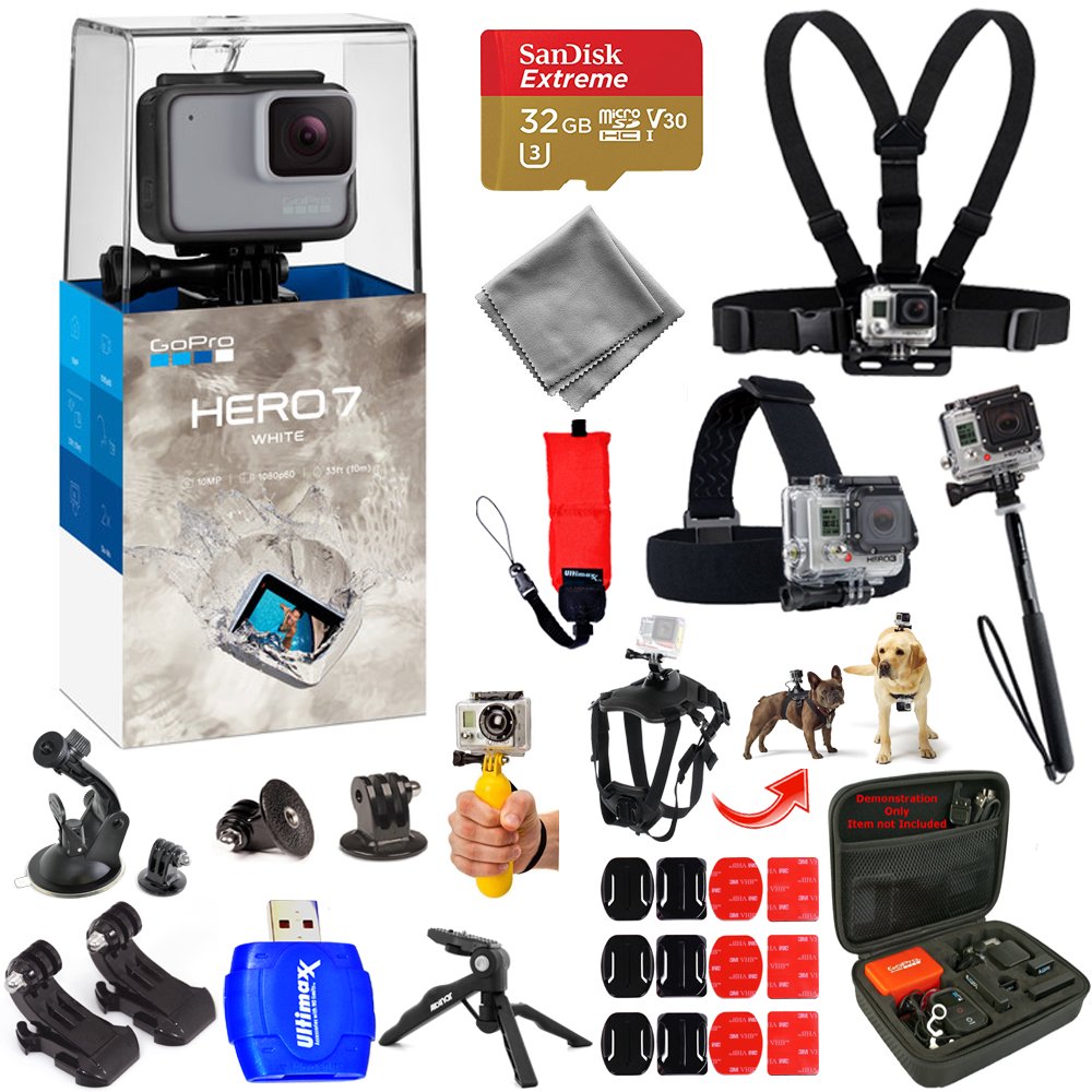 GoPro HERO7 HERO 7 White Action Camera Mega Pro ALL YOU NEED Accessory