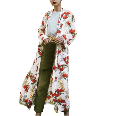 

Qufokar Hood Women Maternity Fashion for Fall Kimono Printed Front Dress Loose Tops Cardigan Flowy Blouse Womens Open Casual Women S Blouse