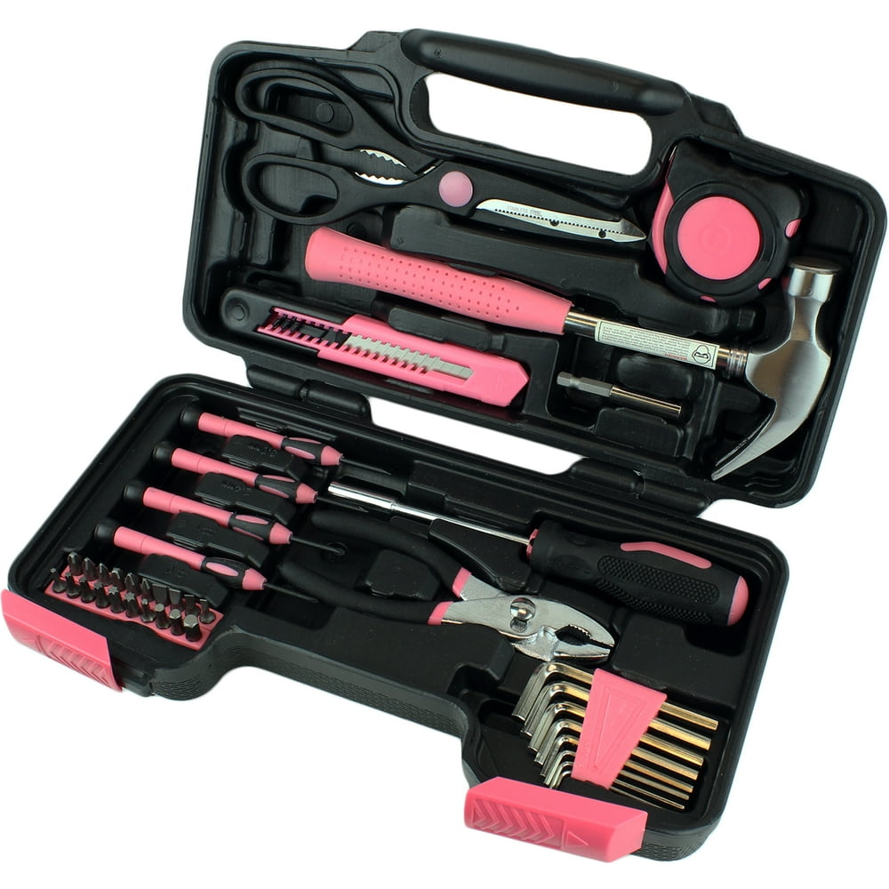 Womens Tool Set 39 Pc Household Hand Tools Kit with Storage Case for