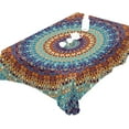 thumbnail image 4 of Bohemian Mandala Pattern Tablecloth Rectangle Colorful Vintage Polyester Table Cloth Large Square Table Cover for Dining Kitchen Party 54"x54", 4 of 6