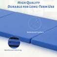 thumbnail image 4 of CL.HPAHKL Folding Gymnastics Mats, 6' x 2' Gymnastics Tumbling Mats with Carrying Handles Folding Exercise Mat 2 Inch Thick PU Leather Cheer Mats for Aerobics Yoga Stretching, Kid Play, Blue, 4 of 7