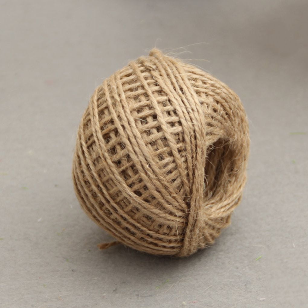 babydream1 50m Multicolor Twisted Burlap String Natural Ribbon Fiber