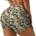 thumbnail image 2 of Sigee Sicilian Style Print Women's High Waist Workout Shorts - Squat Proof, Tummy Control, Yoga and Gym Activewear-Large, 2 of 9
