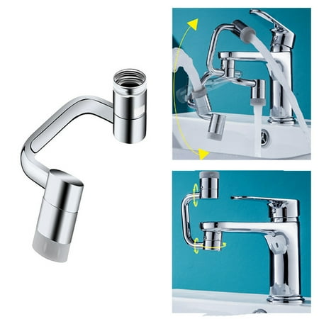 

Rotating Faucet Extender Universal Large Angle Swivel Faucet Sink Face Wash Attachment With 2 Sprayer Modes Splash Bathroom Sink