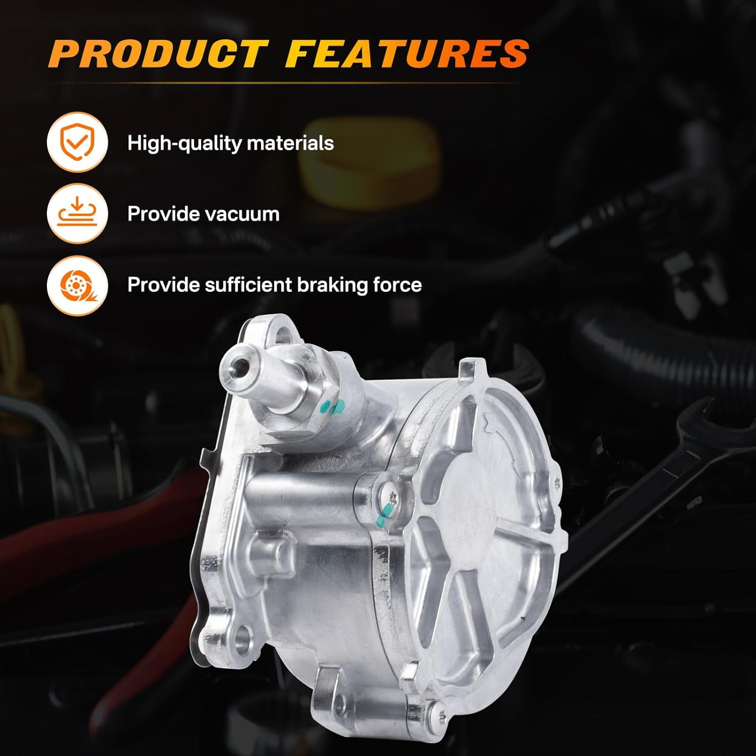 Brake Booster Vacuum Pump Compatible with 2008-2010 Audi Q7, 2008-2018 Volkswagen VW Atlas CC Passat Touareg, 2008-2018 Porsche Cayenne 958 3.6L V6 Replace 03H145100C