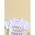thumbnail image 4 of Wassery Baby Girls Clothes 6M 12M 18M 24M 3T Toddler hort Sleeve Letter Print Tops + Plaid Flared Pants + Headband 3Pcs Newborn Summer Casual Outfit Sets, 4 of 9