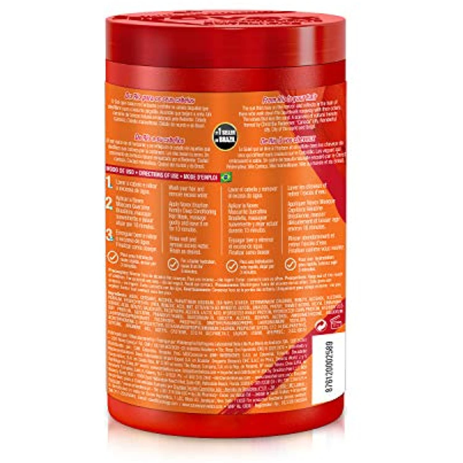 Novex Brazilian Keratin Hair Mask, Frizz Control and Damage Repair, All Hair Types, 14 oz
