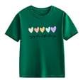 thumbnail image 5 of XQYLOS Girls Cute Pattern T-Shirt Hearts Print Basic Cotton Tops 2025 Summer Fashion Short Sleeve Crewneck Blouse Tops, 5 of 8