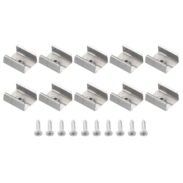 Unique Bargains LED Strip Light Clips Mounting Bracket Fixing Clips with Screws for 15mm-17mm Light Cable Ribbon 100 Pack