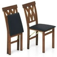 thumbnail image 1 of Costway Folding Kitchen Chairs Set of 2 with Rubber Wood Frame Padded Seat with PVC Leather, 1 of 10