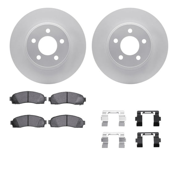 Dynamic Friction Company Front Geospec Brake Rotors with Ultimate Duty Performance Brake Pads includes Hardware 4412-54034