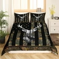 thumbnail image 2 of Camo Green American Flag Duvet Cover for Teen Hunting Deer Wild Animal Bedding Set USA Federations Stars Stripes Comforter Cover Twin, Rustic Antlers Deer Hunting Wild Animal Bed Cover, 2 of 5