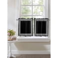 thumbnail image 3 of Black Geometric Half Window Curtains 24 Inches Long, Greek Key Design Abstract Modern Art Window Treatment Curtain Drapes, Short Curtains Tiers for Kitchen Over Sink, 27.5"x24", 2 Panels, 3 of 7