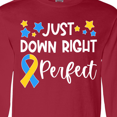 thumbnail image 4 of Inktastic Just Down Right Perfect Down Syndrome Awareness Ribbon Long Sleeve T-Shirt, 4 of 5