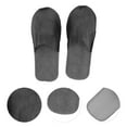 thumbnail image 3 of Unique Bargains 1 Pair Disposable Slippers Foldable Non-woven Hotel Slippers Deep Gray, 3 of 5