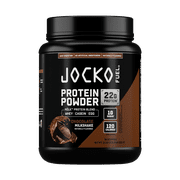 Jocko Fuel Whey Protein Powder, Chocolate, 22g Protein, Digestive Enzymes, Probiotic Blend, No Sugar Added, Essential Amino Acids, Electrolyte Minerals, 18 Servings