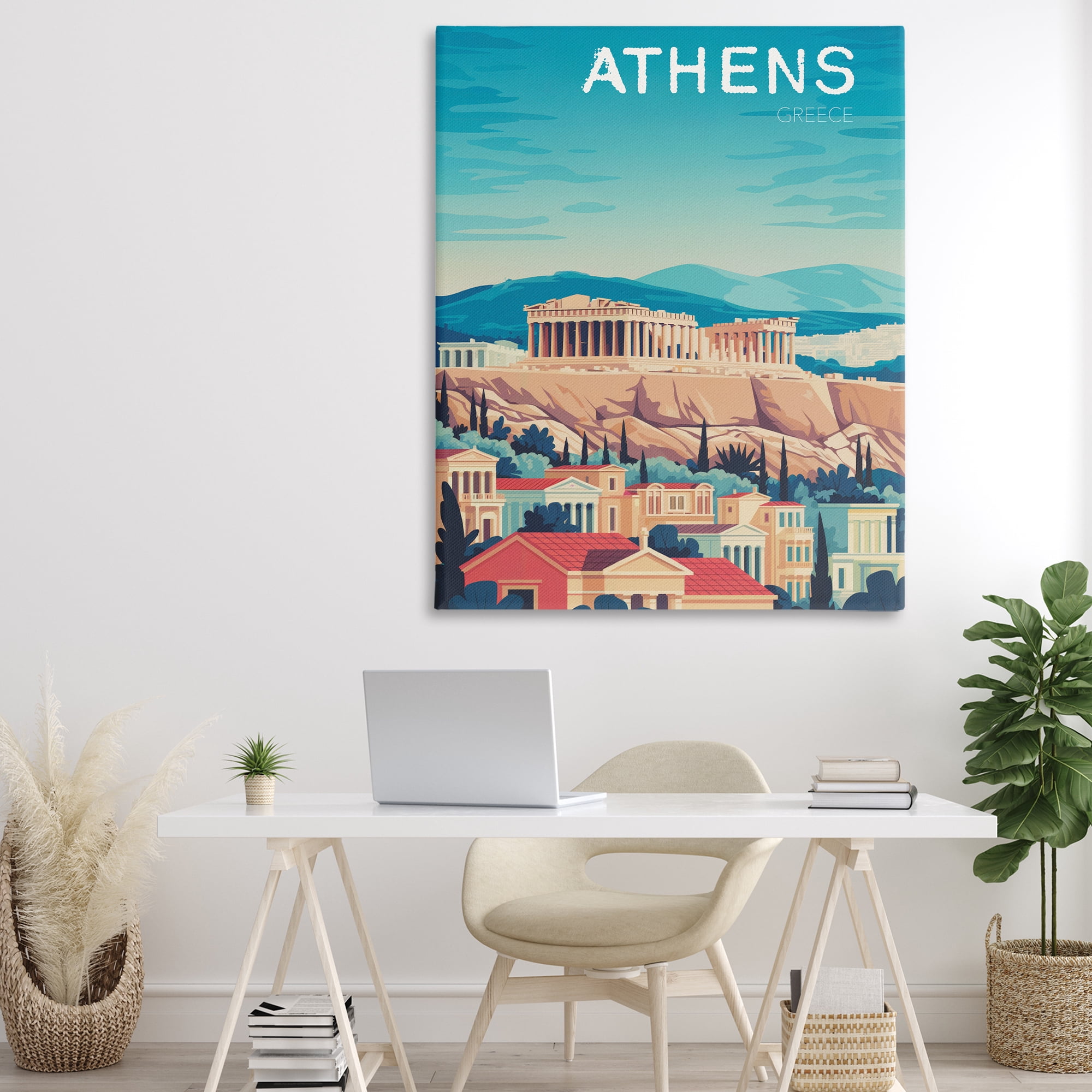 Stupell Industries Athens Topography Cityscape Canvas Wall Art, design by Andreas Magnusson