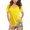 Yellow, variant on VANLOFE Summer T-Shirts Orange V-Neck Shirts Women Casual Short Sleeve Flared Sleeves V-Neck Solid Loose T-Shirt Blouse Tops Gift for Gradution