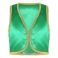 thumbnail image 6 of iiniim Boys Silky Waistcoat Top with Harem Dance Pants for Arabian Prince Street Show Green 8, 6 of 7