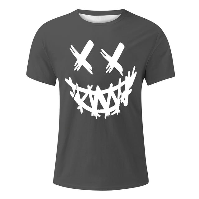 LUOGENLI T-shirts pour Homme pour Hommes T-Shirt à Manches Courtes Imprimé pour Homme T-shirts pour Hommes T-shirts Graphiques T-shirts de Pâques pour Homme T-Shirt Graphique Saint-Patrick Gris TTTG
