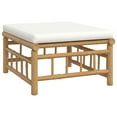 thumbnail image 6 of vidaXL 11 Piece Patio Lounge Set with Cream White Cushions Bamboo, 6 of 9