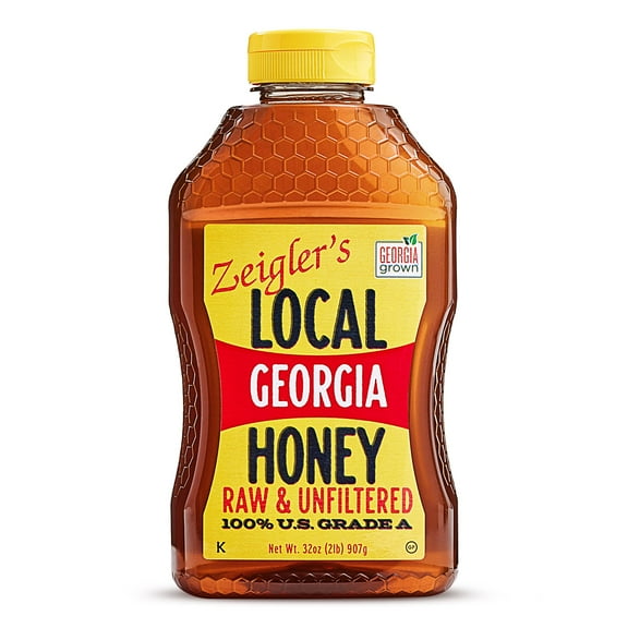 Zeigler's Local Georgia Award GGA1 Winning Honey - All Natural, Pure, Raw, & Unfiltered Georgia Honey, 32 oz Squeeze Bottle - For Tea, Yogurt, Parfaits, Toast, and Cornbread