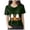 Dark Green_1, variant on Godom Halloween Party Shirt Woman Halloween Tshirt Pumpkin Print Tees Casual Vacation Short Sleeve Tops