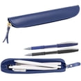 thumbnail image 3 of Clearance Under $1.2! 1 Pack PU Leather Mini Pencil Case, 20x3cm Slim Pen Protective Sleeve, 2-Compartment Portable Storage Pouch, 3 of 4