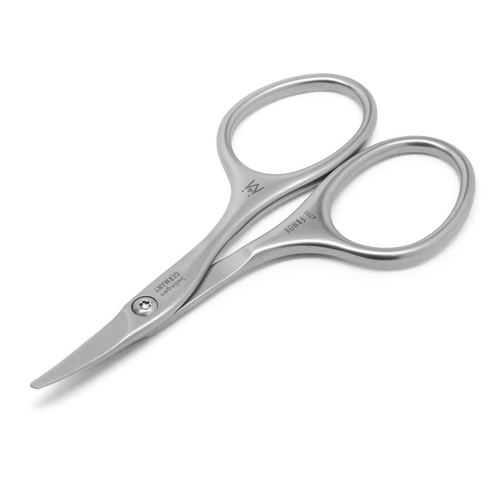 GERMANIKURE Rounded Safety Nail Scissors - FINOX Surgical Stainless Steel baby scissors and Manicure Tools with Leather Case - Self Grooming Scissors for nails Ethically Made in Solingen, Germany