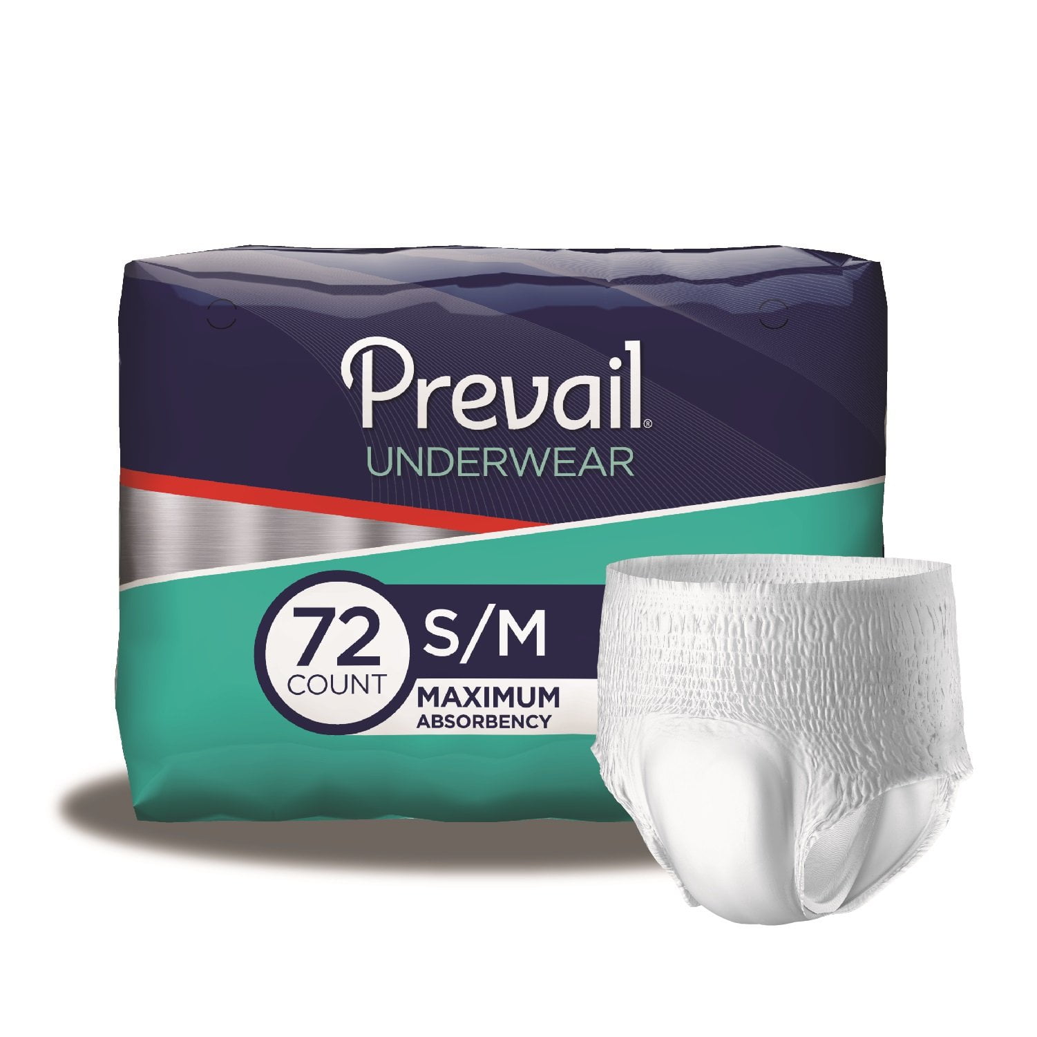 Prevail Maximum Absorbency Incontinence Underwear, Small/Medium, 18