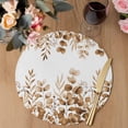 thumbnail image 3 of Brown Yellow Eucalyptus Leaves Round 13 Inch Placemats Set of 8, Watercolor Spring Summer Botanical HeatResistant Non Slip Place Mats for Dining Table, Wipeable Kitchen Table Mats for Housewarming, 3 of 9