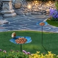 thumbnail image 5 of Detachable Flower Shaped Bird Feeder, No Mess Bird Feeder, Weather Resistant Ground Plug-in Water Dispenser, Automatic Bird Feeder, Metal Petal Ground Stake Feeder for Bird Feeding 1Pcs, 5 of 8