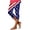 Blue, variant on qelini USA Flag Leggings for Women Plus Size Capris Pants High Waist Print Ankle Pants Daily Wear