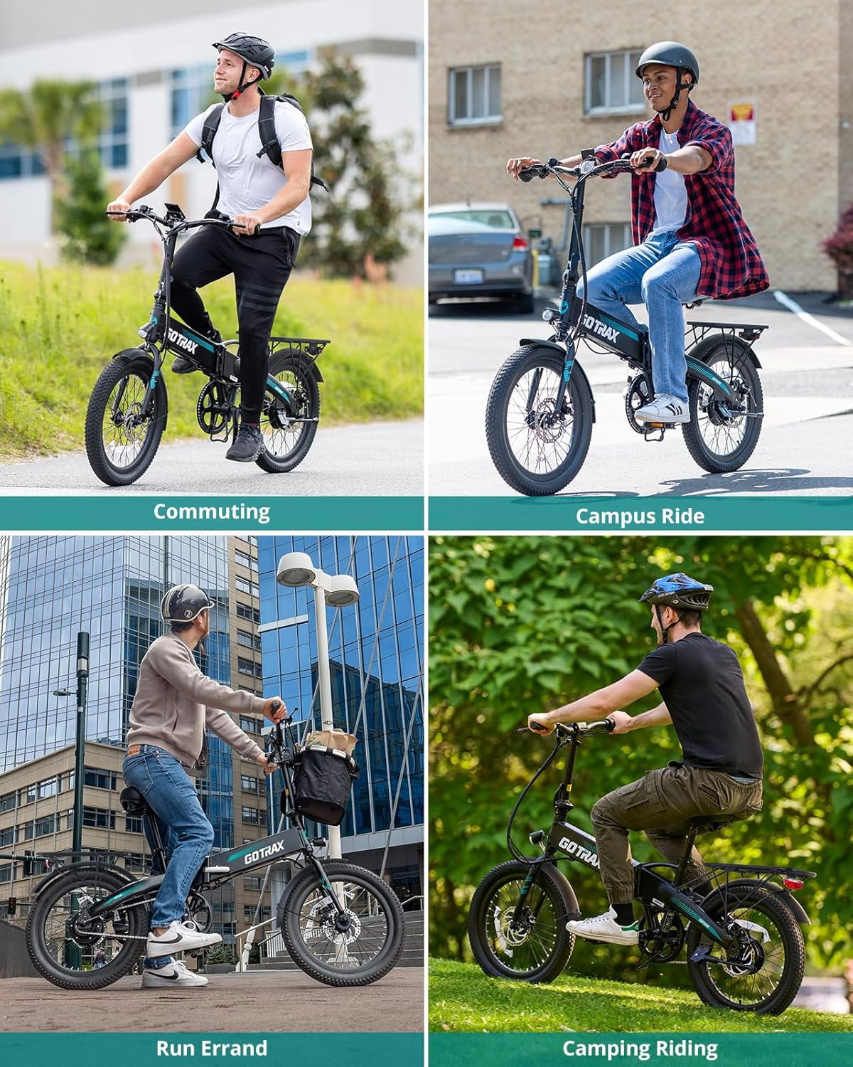 Gotrax 20" Folding Electric Bike for Adults, 48V 10Ah, 40 miles & 20 mph, 500W Peak Motor, UL2849, Black