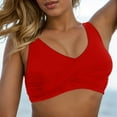 thumbnail image 2 of NIEWTR swimsuit for Women Lace Up Swimwear Tops Underwire Full Coverage Bikini Top Push Up Swim Crop Top Tie Back Bathing Suit Tops Swim Bra swim suits for women Sexy Bikini Tops Only（Red，L）, 2 of 7