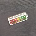 thumbnail image 4 of JShteea Broche Esmaltado My Social Battery 7 Moods Lapel Pins (Blanco), 4 of 9