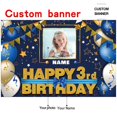 thumbnail image 2 of Banner de decoración de cumpleaños AUBAO personalizado de feliz tercer cumpleaños, 2 of 7