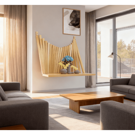 Floating Drop Leaf Desk (Solid Pine) | Ideal for Kids Study & Home Workstation