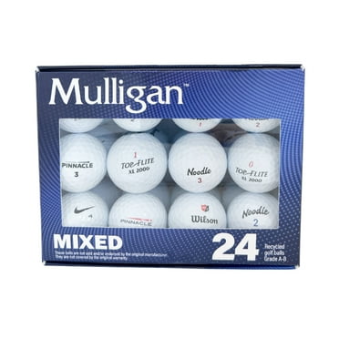 Mulligan Recycled White Golf Balls, Mixed, 24-Pack