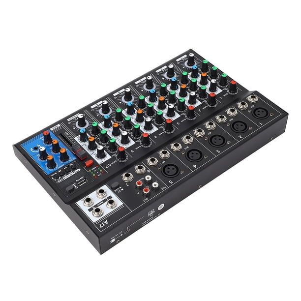 Mezclador De Sonido, Mezclador De Sonido De 7 Canales BT Luz Indicadora LED De Bajo Ruido Para Escenario