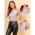 thumbnail image 2 of Camiseta Sin Mangas Allegra K Día de San Patricio Brillante Metálico Morado S, 2 of 5