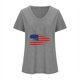 thumbnail image 3 of Camisetas Casuales de las Mujeres Gradiente Día de la Independencia Impreso Cuello Redondo, Blusa de Manga Corta para Diario, Fiesta Y Primavera Verano, 3 of 3