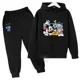 thumbnail image 3 of Conjunto de dos piezas con sudadera y pantalones para niñas de 3 a 14 años con estampado creativo de Mickey y Minnie de Disney clásico de Harajuku, 3 of 5
