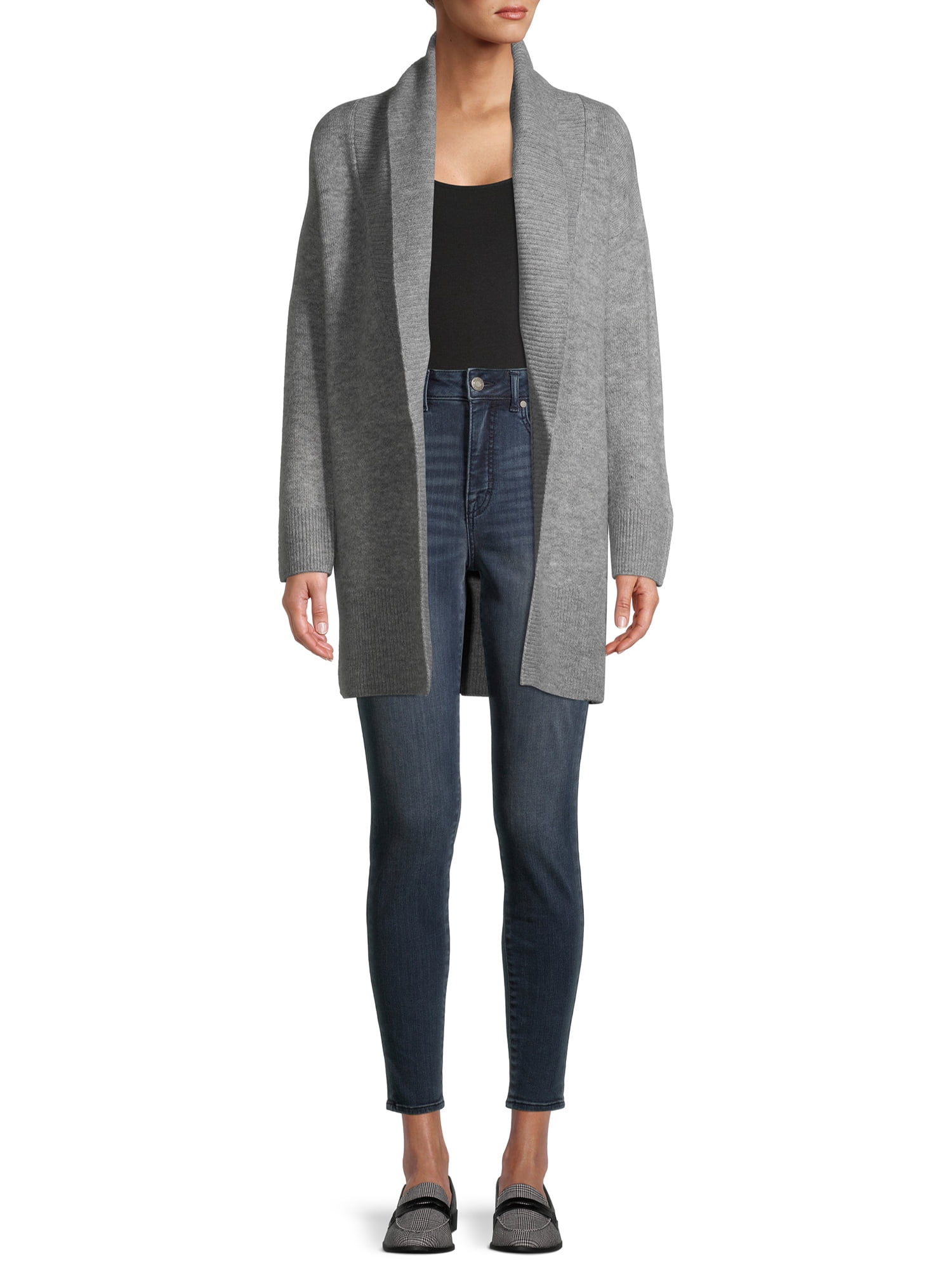 time and tru women's shawl collar cardigan sweater