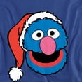 thumbnail image 2 of Sesame Street Christmas Santa Hat Grover Face Women's Crop Top T-Shirt, Royal, X-Large, 2 of 3