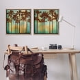 thumbnail image 2 of Stupell Industries Palms on Blue & Orange Landscape & Nature Painting Brown Floater Framed Canvas Art Print Wall Art, 25 x 25, Set of 2, 2 of 9
